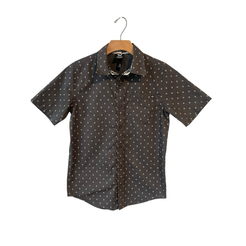 Shaun White Boys Large Gray Diamond Button Up Shirt